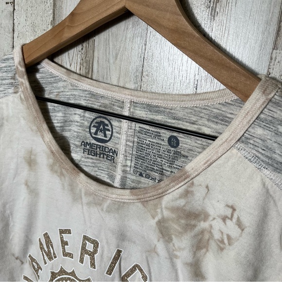 American Fighter Gray White Tie Dye Long Sleeve Shirt Womens Size‎ XL - Picture 3 of 4